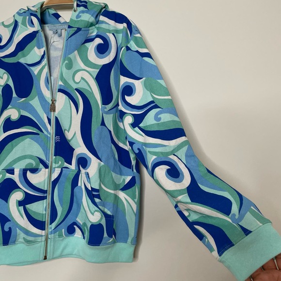 NWT Hill House The Allie Zip Up Ocean Kaleidoscope Fleece Small Hoodie - Picture 8 of 10